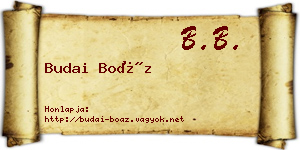 Budai Boáz névjegykártya