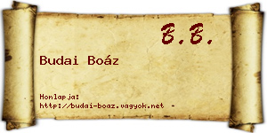 Budai Boáz névjegykártya